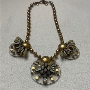Anthropologie Gold and Cream Statement Necklace